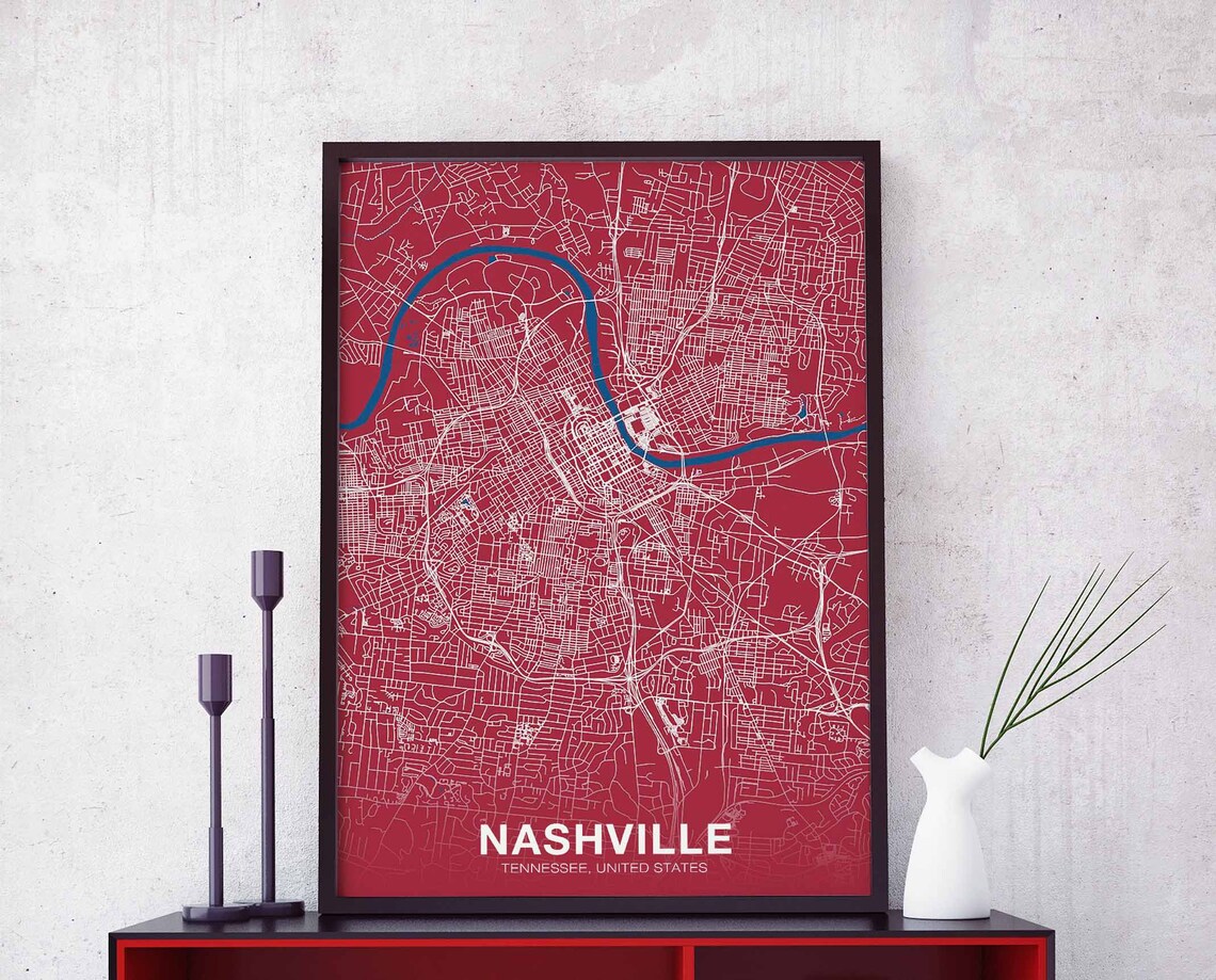 Nashville Tennessee USA Poster Print, Modern Decor