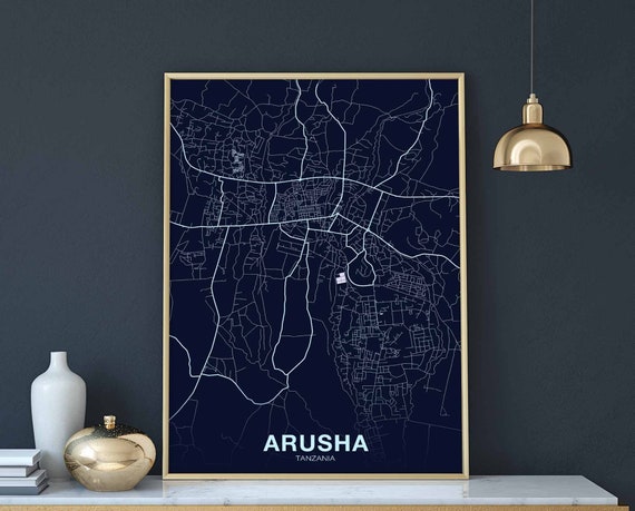 Arusha Tanzania Poster Color Hometown City Print Modern Home Decor Office Decoration Wall Art Dorm Bedroom Gift
