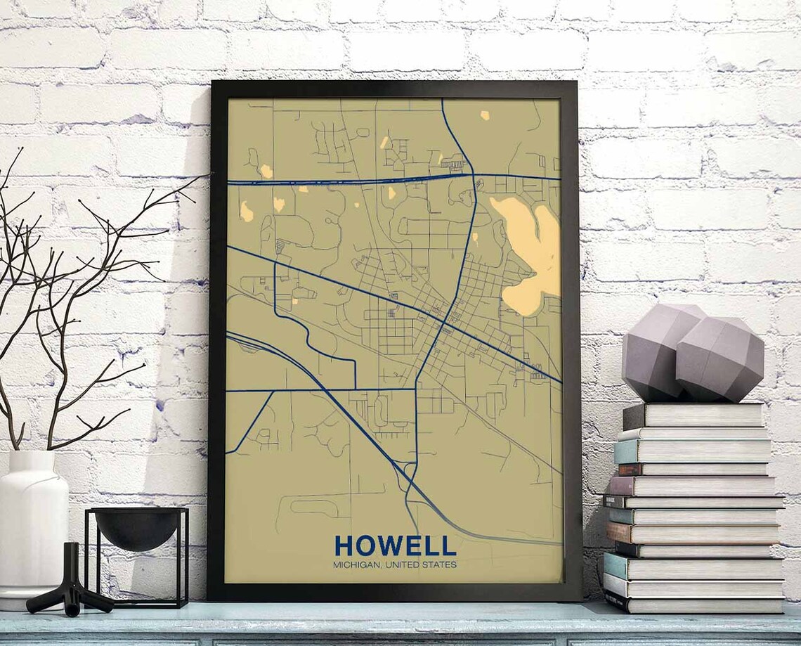 Howell Michigan USA Poster, Modern City Art Print