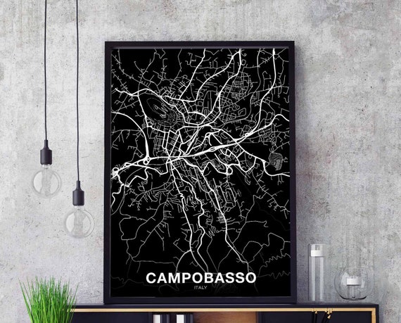 Campobasso Italy Map Poster, Modern City Art Print