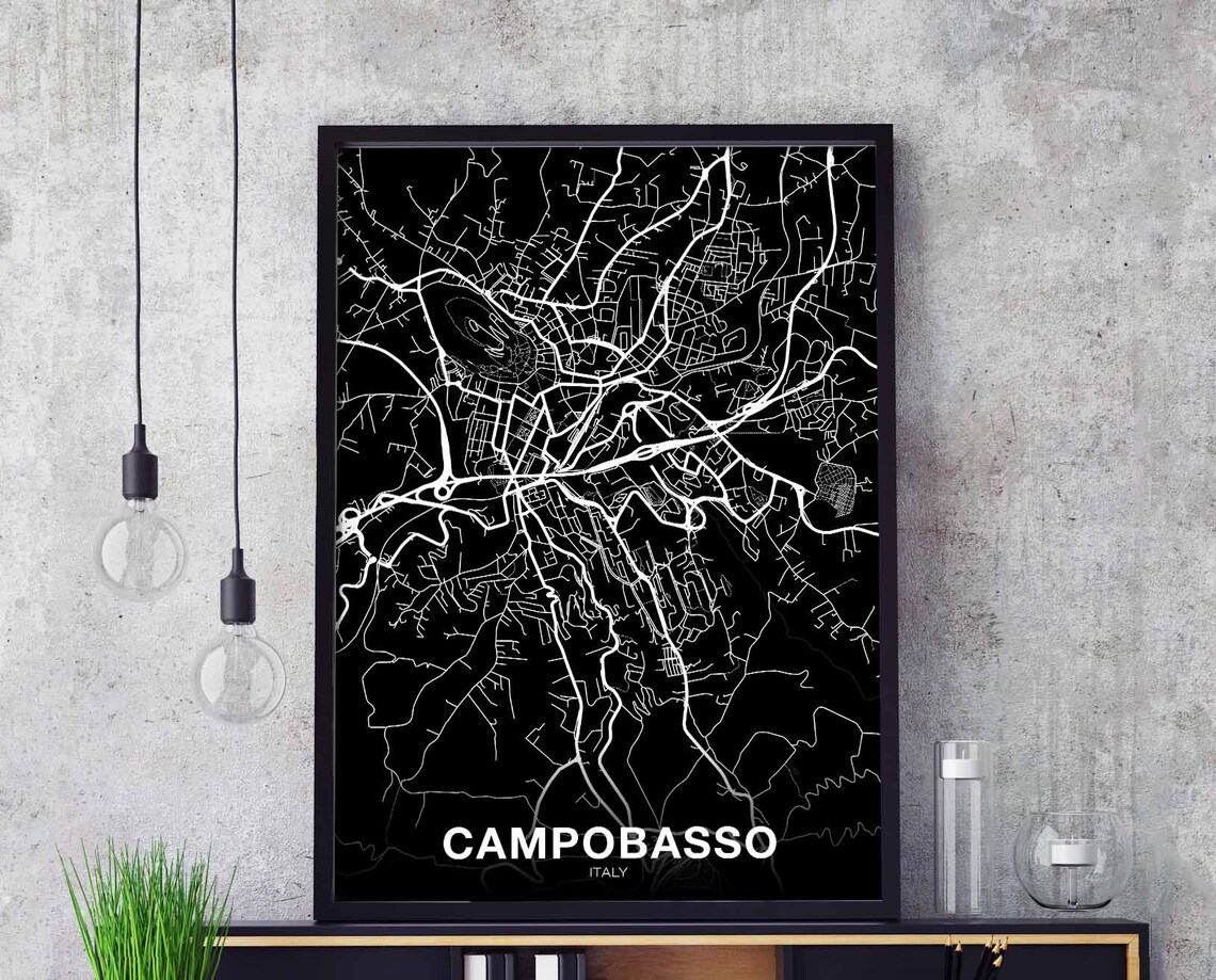 Campobasso Italy Map Poster, Modern City Art Print