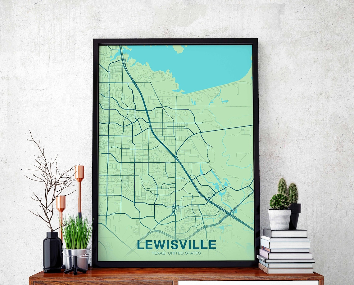 Lewisville Texas Hometown City Poster Print