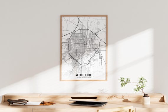 Abilene Texas Poster, Modern Home Decor