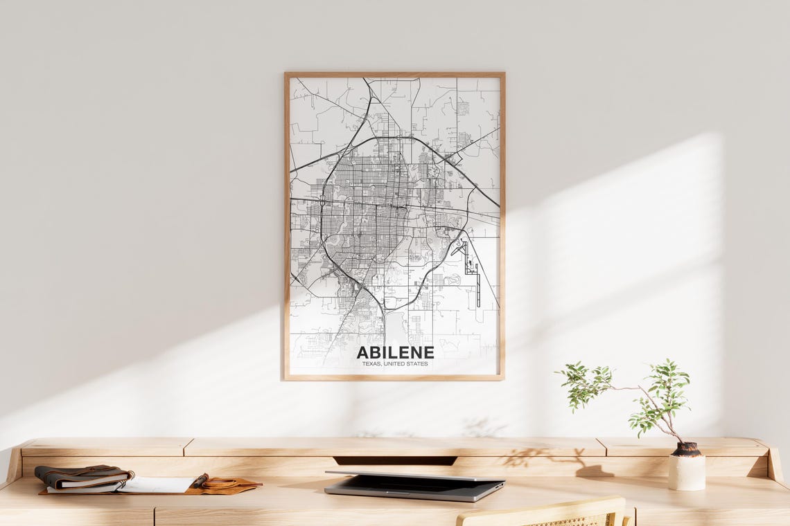 Abilene Texas Poster, Modern Home Decor