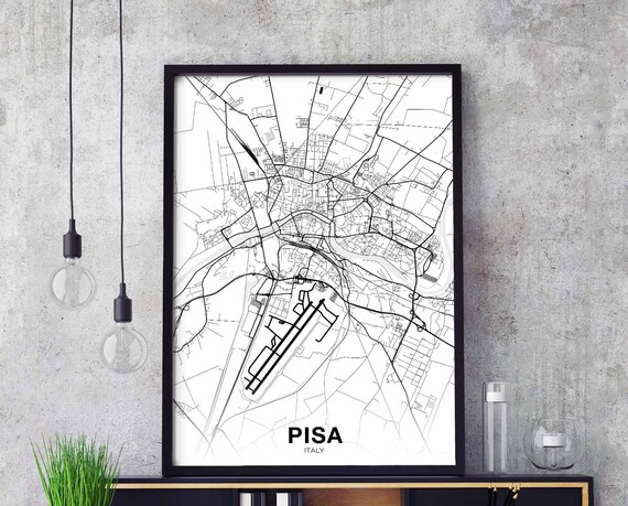 Pisa Italy Map Poster Hometown City Print Modern Home Decor Office Decoration Wall Art Dorm Bedroom Gift