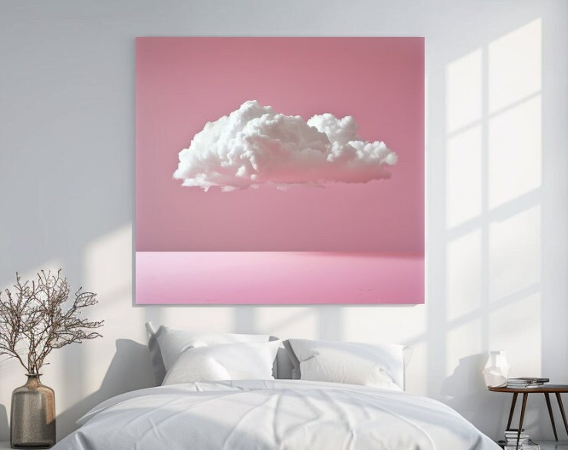 Cloud Design Pink Abstraction Print Picture Home Decor Wall Art Gift Room Decor Wall Hangings