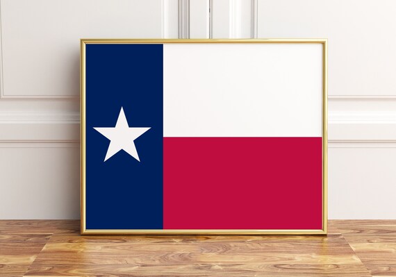 Texas Lone Star State Flag Framed Red White Blue Wall Poster