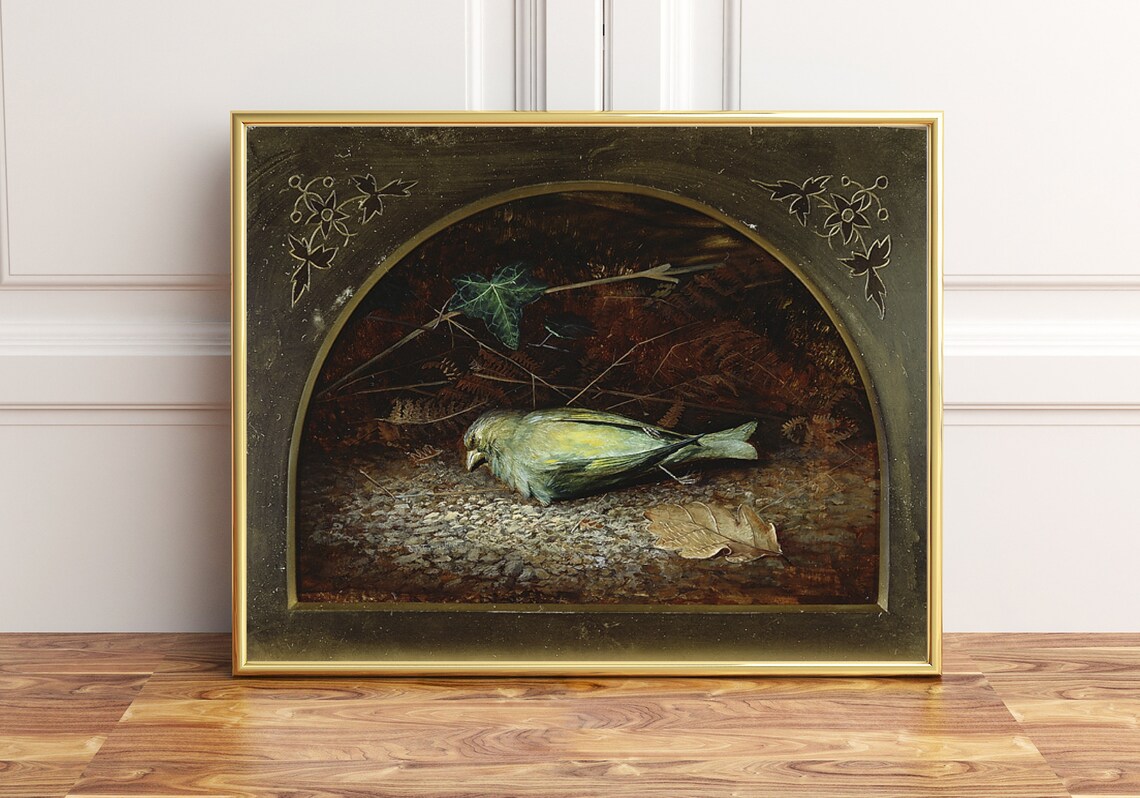 Dead Linnet Painting Poster Print Wall Art