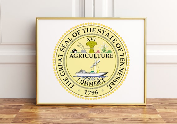 Tennessee State Seal Poster Print Wall Dcor