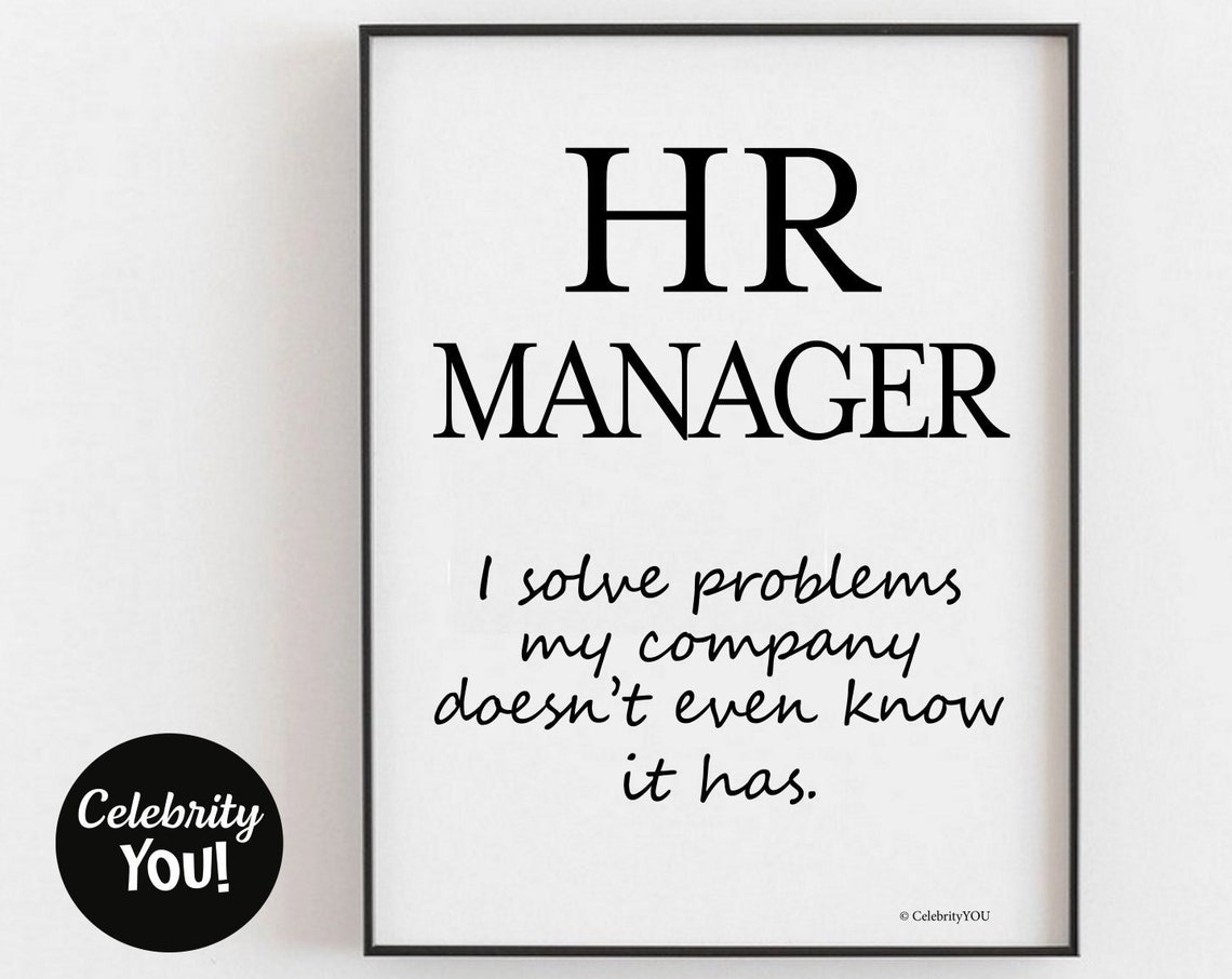 HR Manager Funny Definition Quote Office Poster for Human Resources