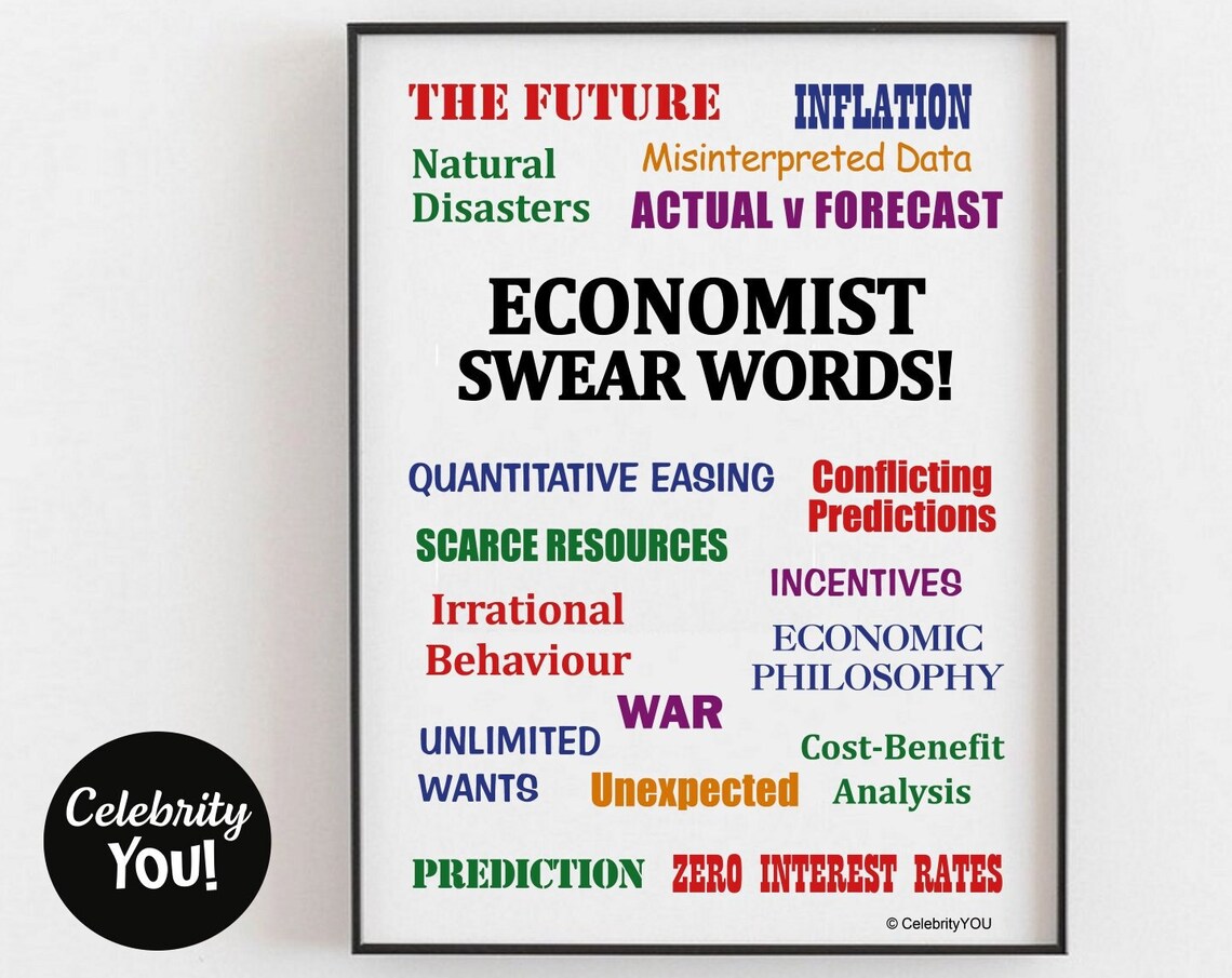 Economist Swear Words Office Sign Funny Poster