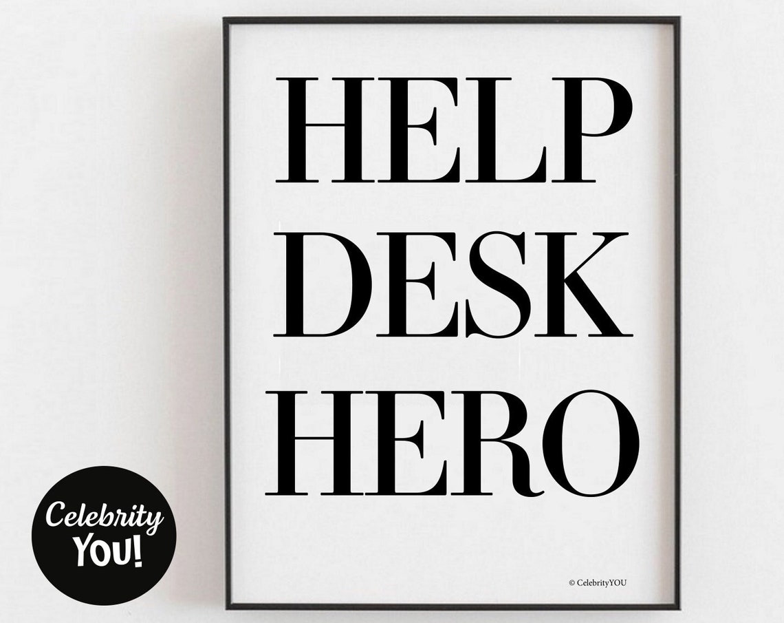 Help Desk Hero Funny IT Support Tech Worker Office Decor Poster