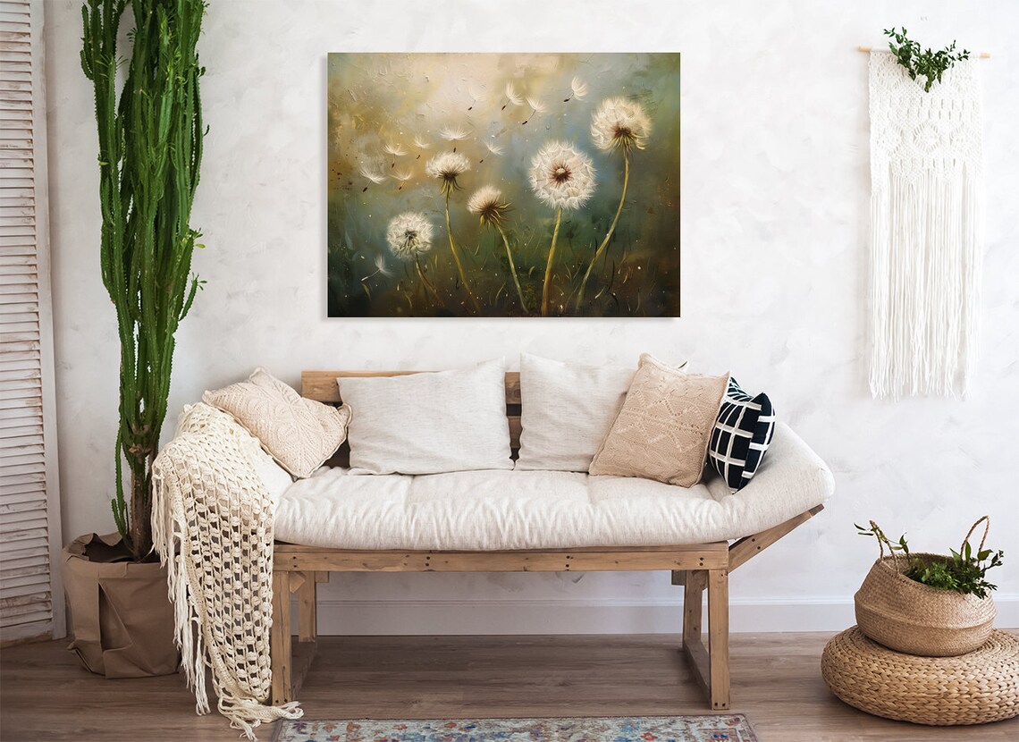 Soaring Dandelions Whimsical Spring Summer Art Print - Image 4