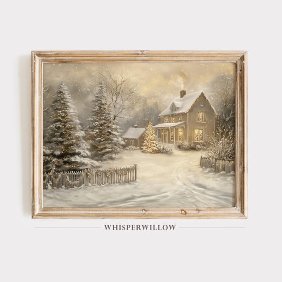 Enchanted Winter Cottage Wonderland Art Print
