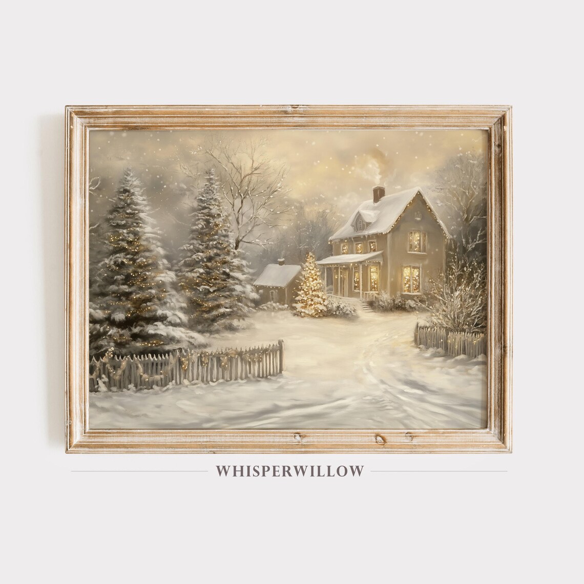 Enchanted Winter Cottage Wonderland Art Print
