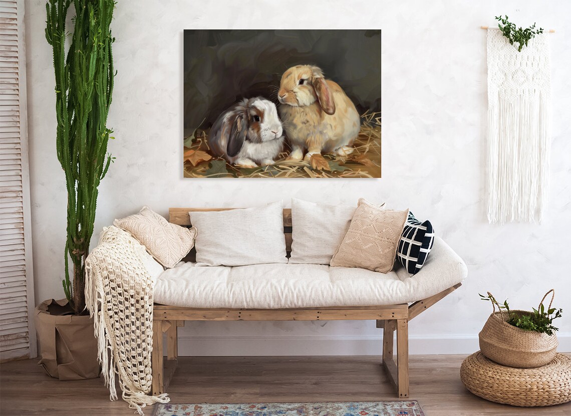 Holland Lop Bunnies Painting Cute Rabbit Animal Spring Poster - Image 4