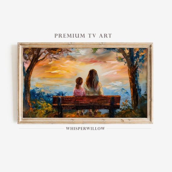 Frame Tv Art Mom Daughter Mothers Day Family Love Gift Mothers Daughters Love Painting