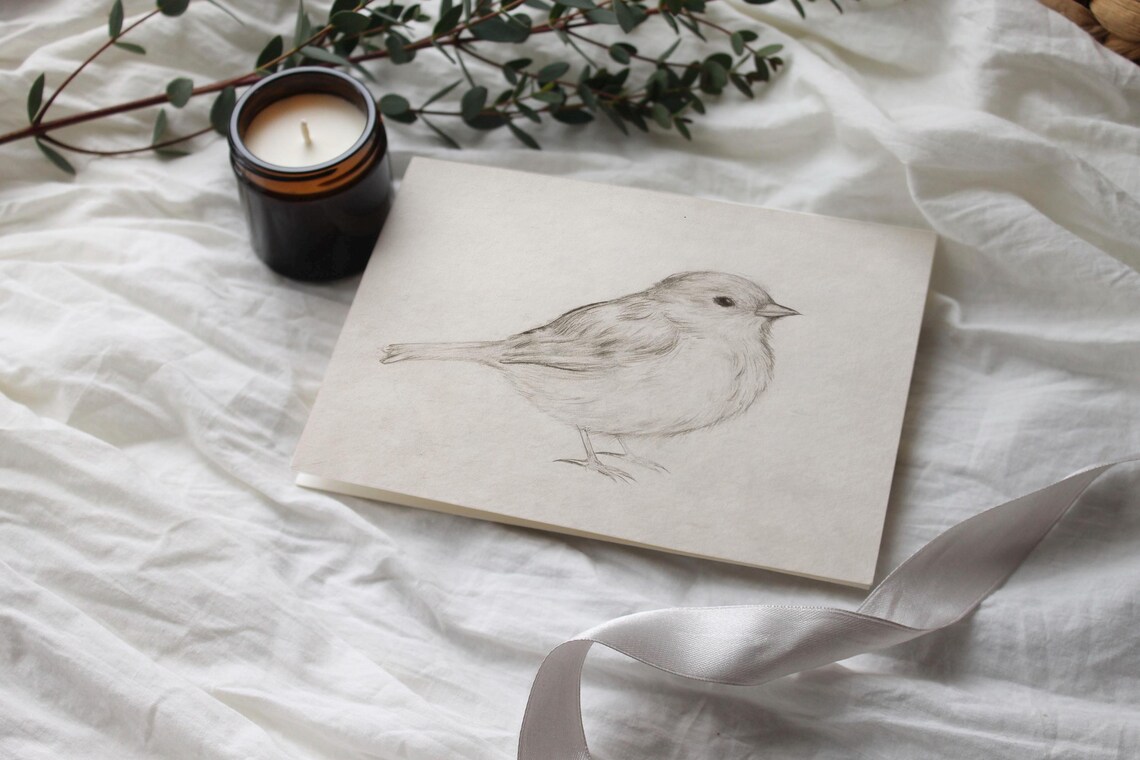 Minimalist Bird Sketch Print, Neutral Nursery Decor - Image 2