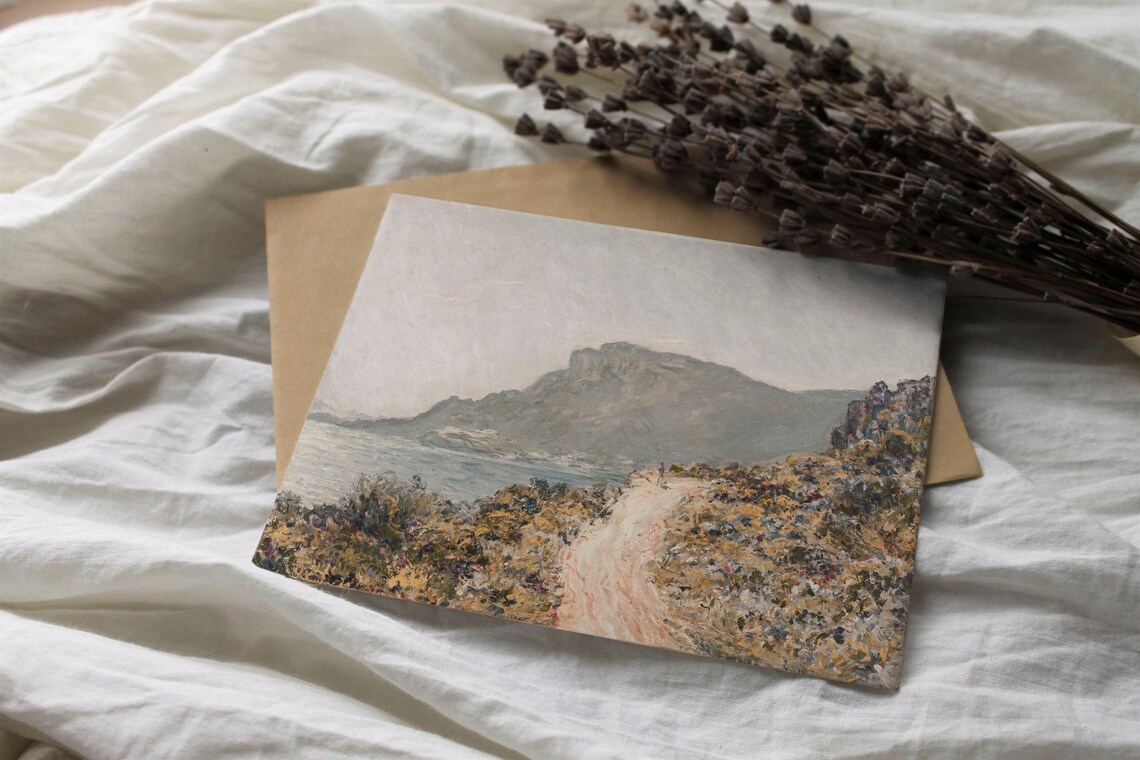Summer Coastal Lake House, Vintage Field of Flowers Art Print - Image 2