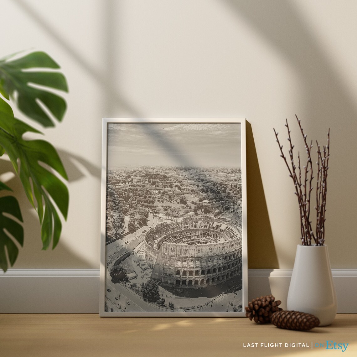 Rome Print Italy Poster Pantheon Travel Poster Europe Coliseum Black White Photography Rome Poster Italy Print Cityscape Skyline - Image 3