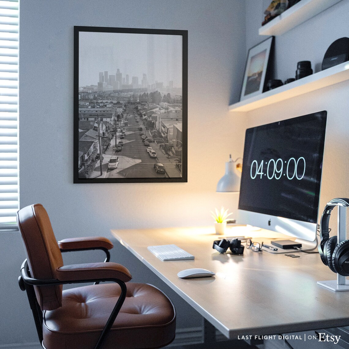 Los Angeles California Downtown Cityscape Travel Poster - Image 3