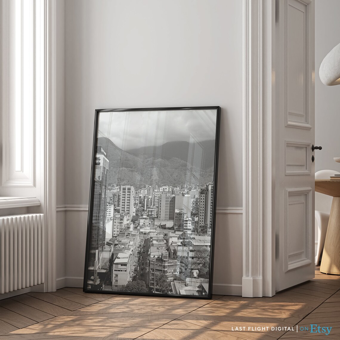 Caracas Black White Cityscape Travel Poster - Image 4