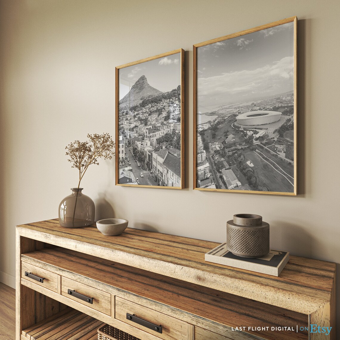 Cape Town Stadium Black White Photography Art Print - Image 4