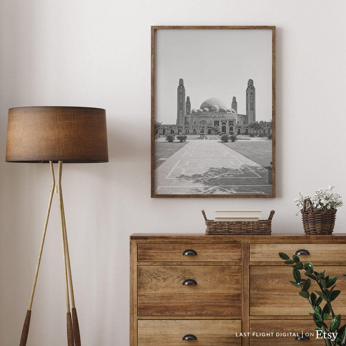 Grand Jamia Mosque Lahore Islamic Dome Minarets Architecture Poster - Image 2