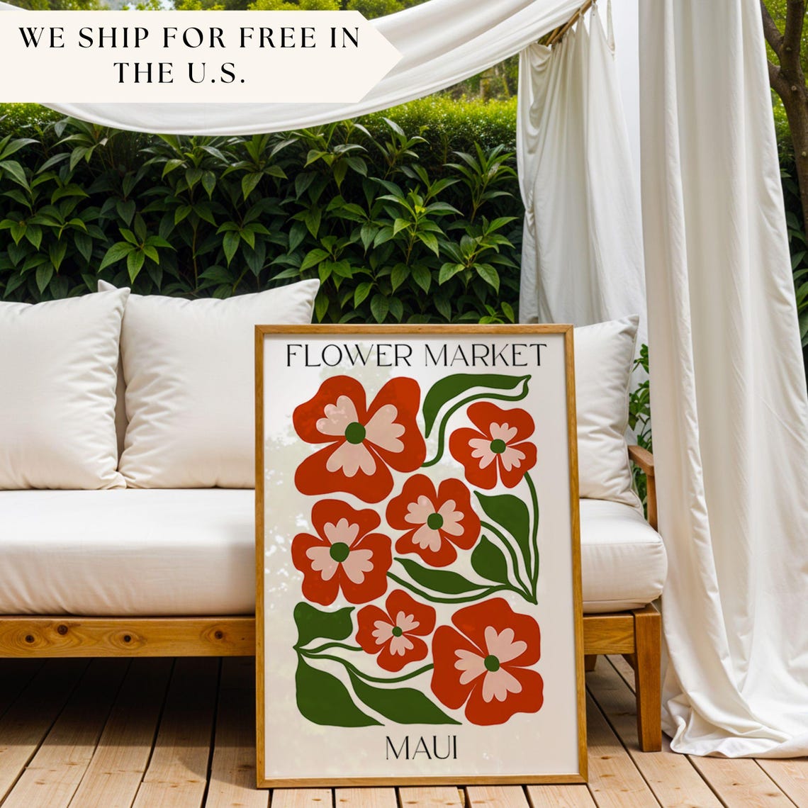 Maui Flower Market, Botanical Art Print