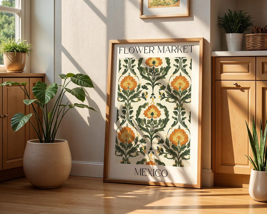 Mexico Flower Market, Matisse Style Art Print - Image 2