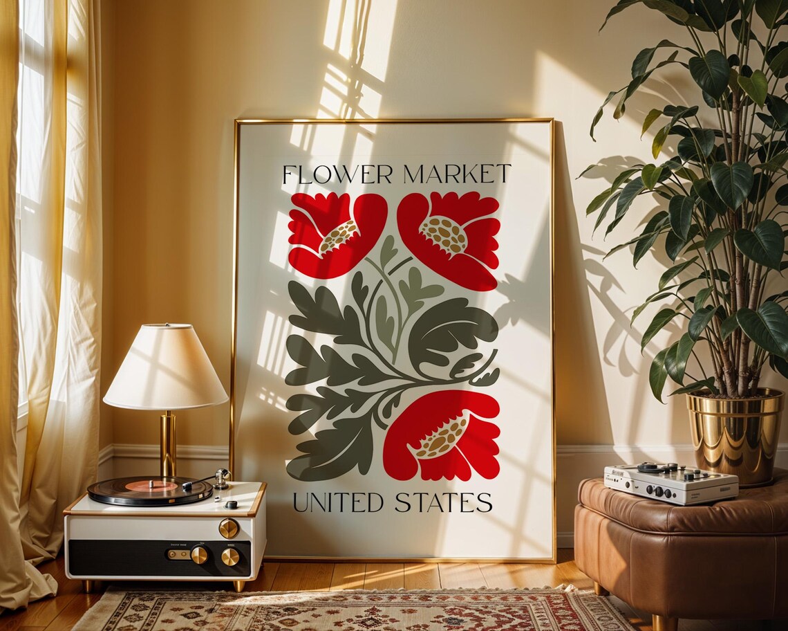 US Flower Market - Matisse Style Floral Print - Image 2