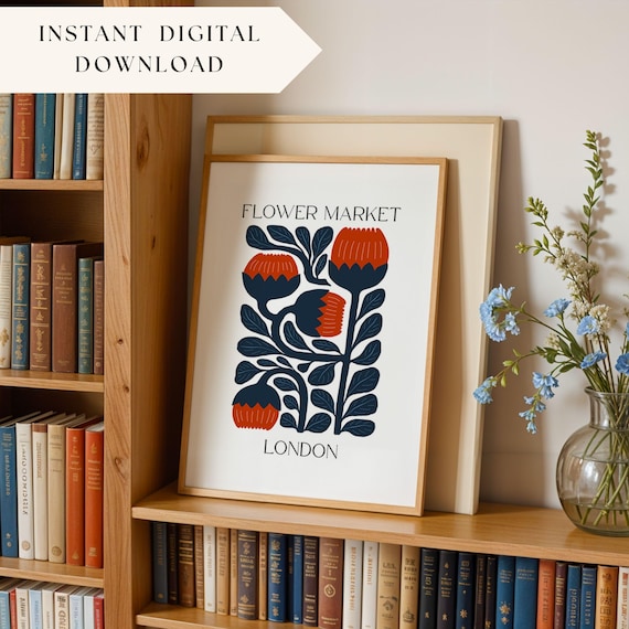 London Flower Market, Botanical City Print