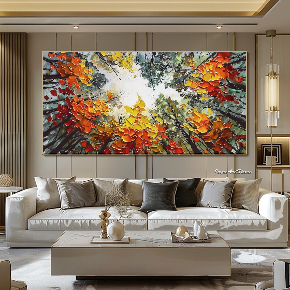Forest Oil Painting, Colorful Impasto Wall Art - Image 4