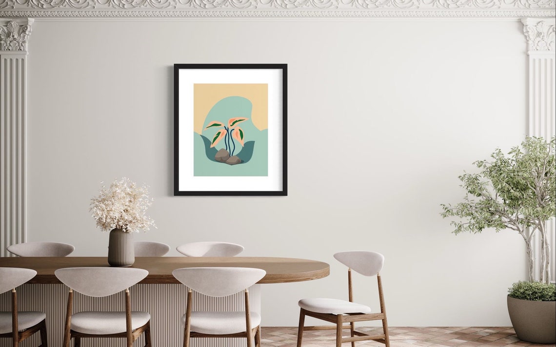 Boho Botanical Abstract Wall Art Print - Image 2