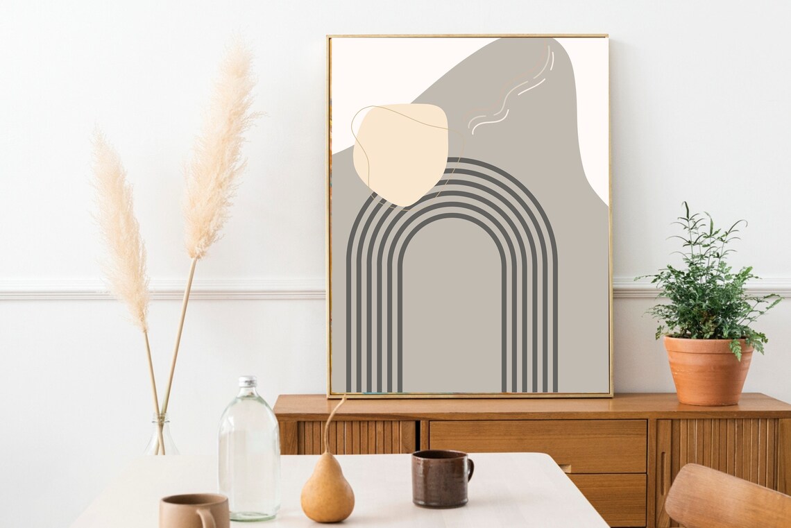 Abstract Arch Rainbow Boho Decor Art Print