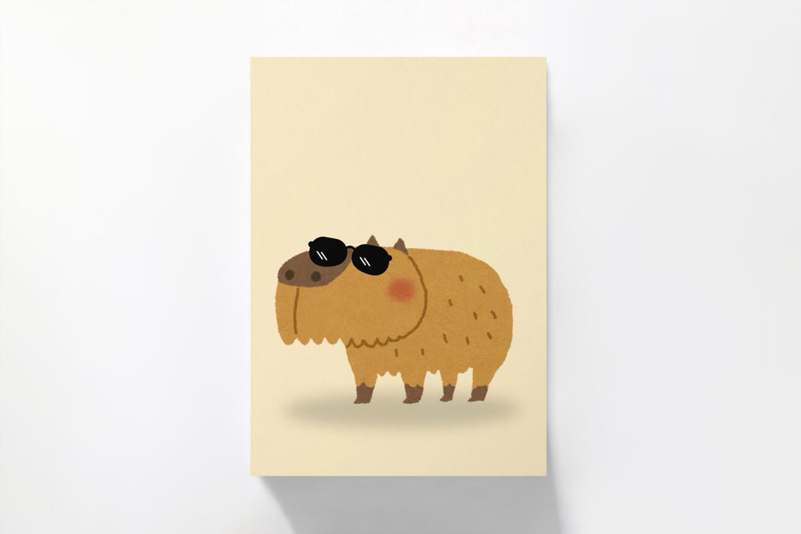Cute Capybara Poster Kids Wall Art Nursery Wall Decor Animal Print - Image 2
