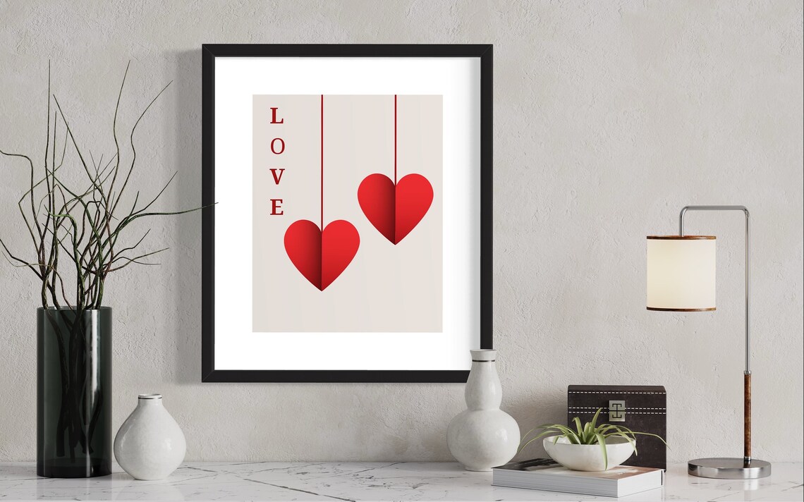 Love Heart Valentines Day Art Print, Heartwarming Decor - Image 2