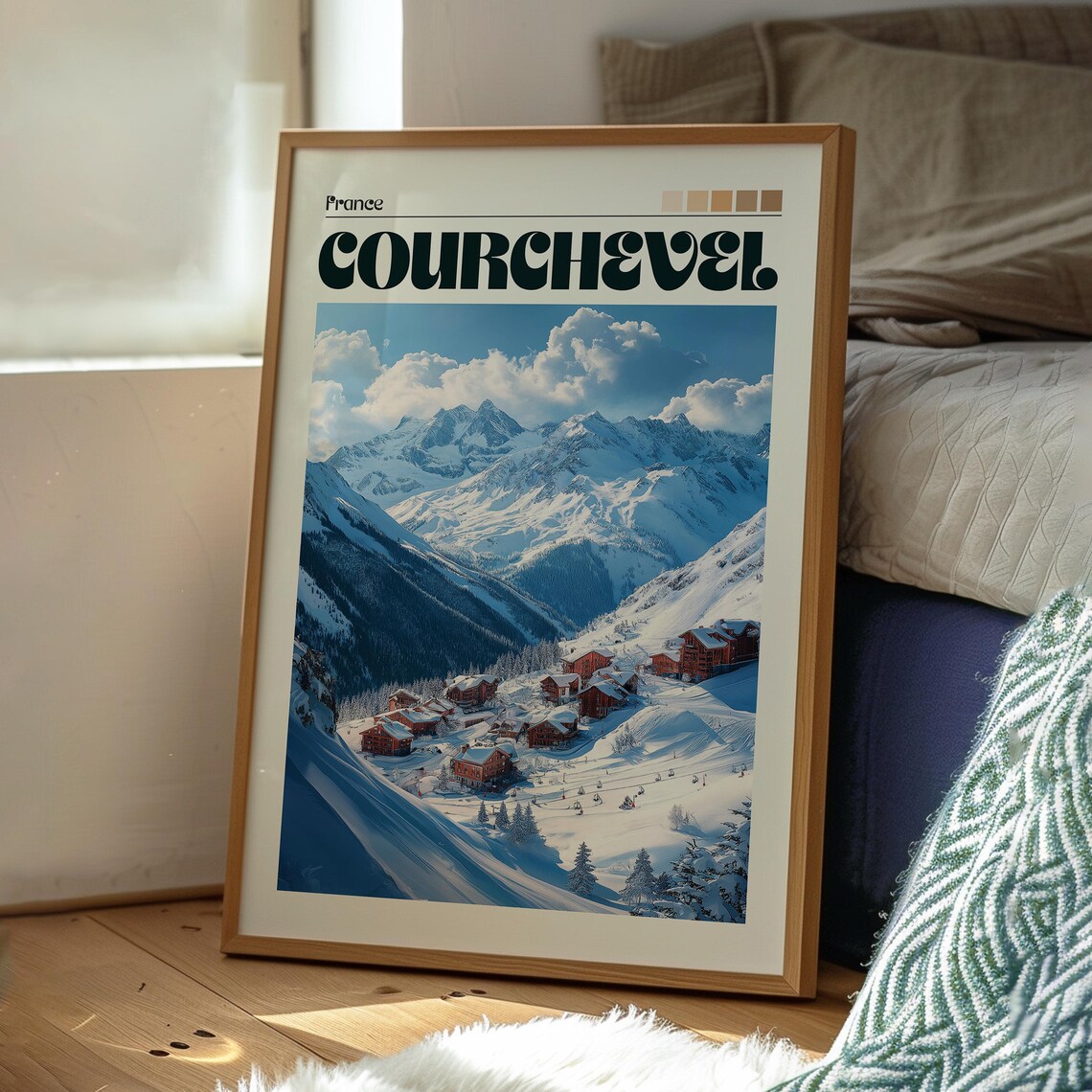 Courchevel France Alpine Ski Village Summer Day Travel Poster - Image 3
