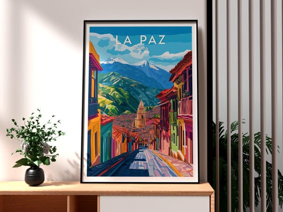 La Paz Travel Poster, South America Art Print