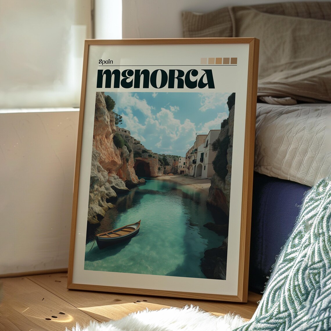 Menorca Spain Balearic Islands Turquoise Cove Vintage Travel Poster - Image 3