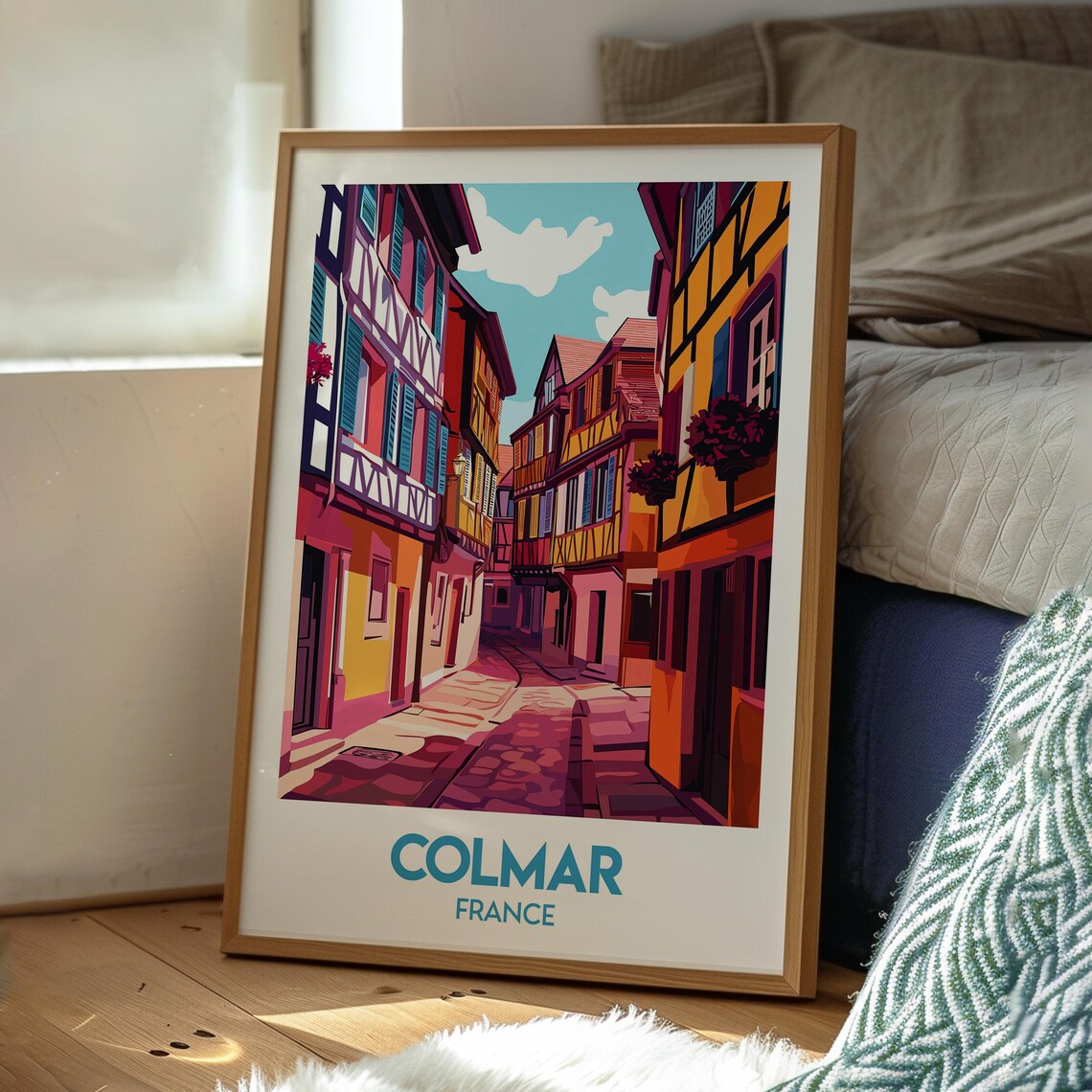 Colmar France Half Timbered Houses Old Town Street Poster Art
