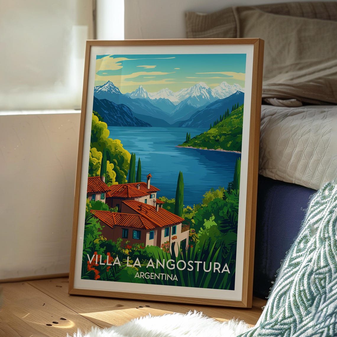Villa La Angostura Travel Print Argentina Wall Art South America Poster - Image 3