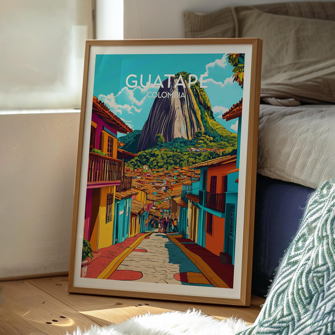 Guatape Travel Poster, Colombia Backpacking Art Print - Image 3