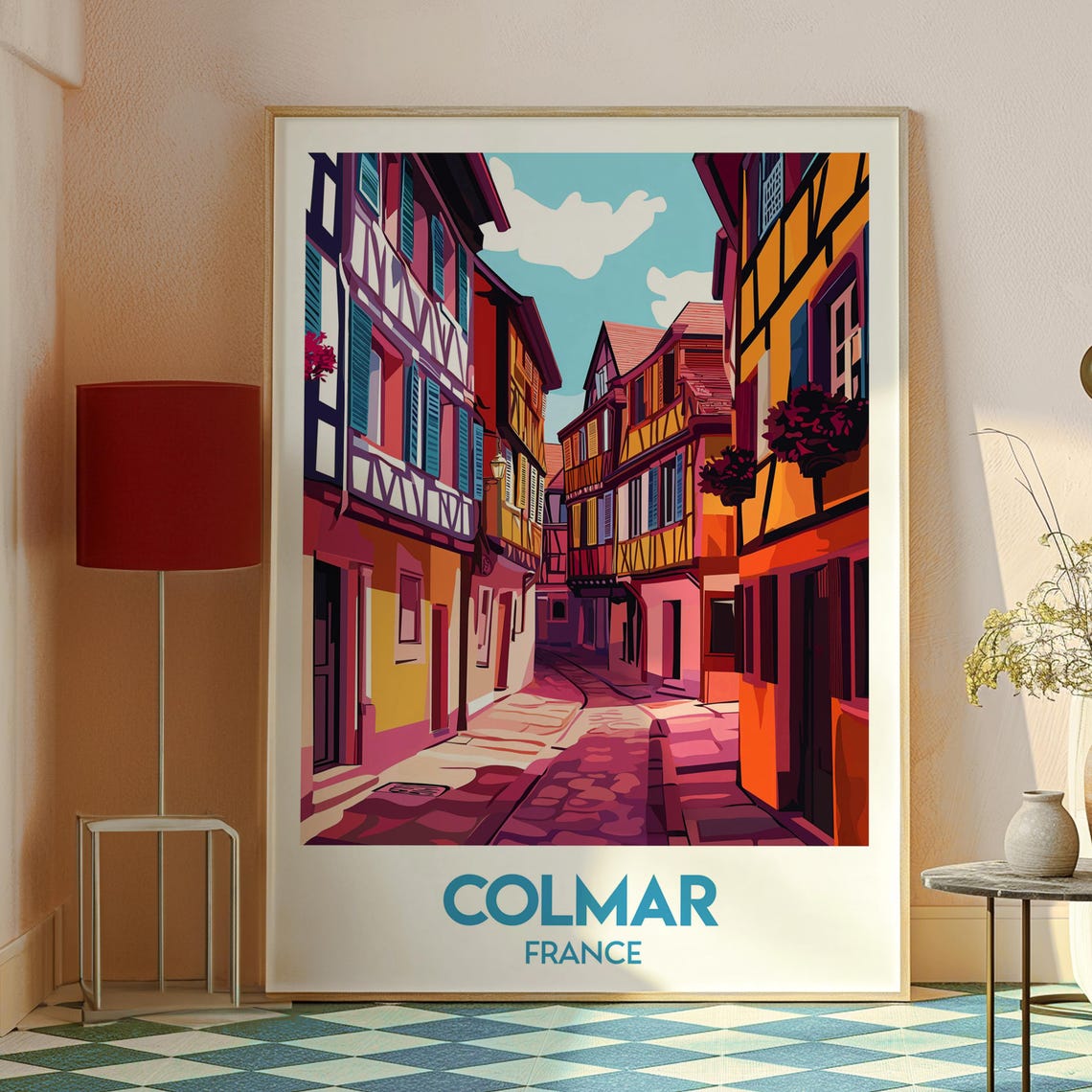 Colmar France Half Timbered Houses Old Town Street Poster Art - Image 2