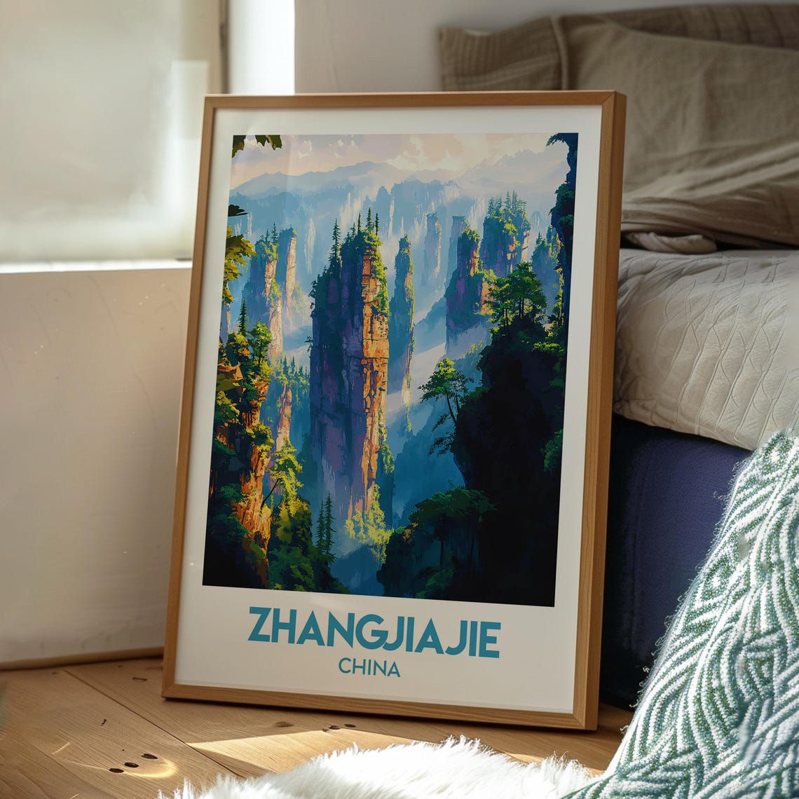 Zhangjiajie China Towering Sandstone Peaks Forest Travel Poster - Image 3