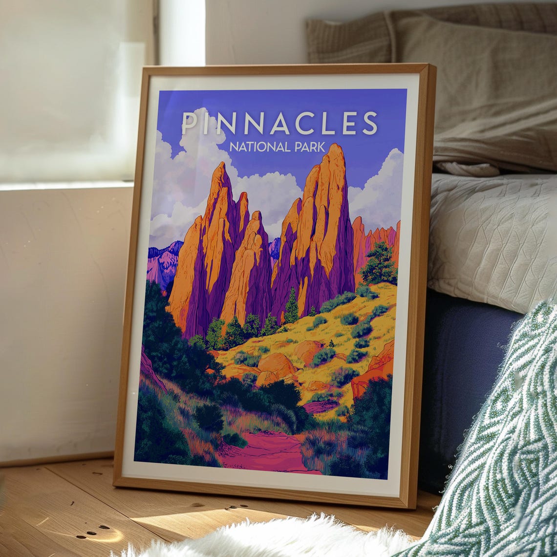Pinnacles National Park Desert Spires Valley Trail Scene Poster - Image 3