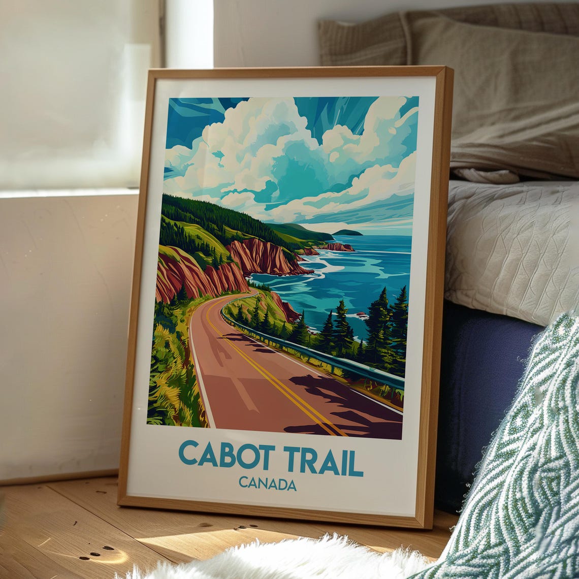 Cabot Trail Canada Coastal Highway Cliff Ocean Drive Scene Poster - Image 3