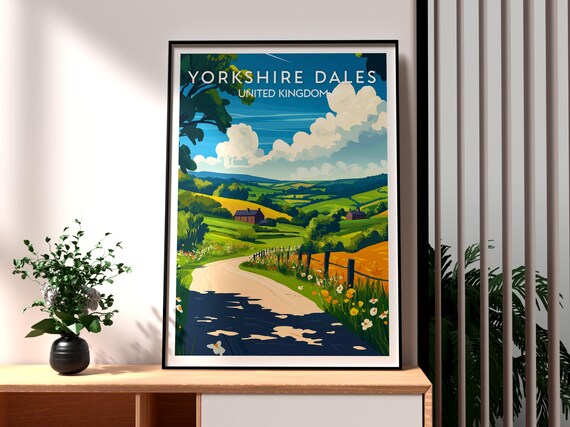 Yorkshire Dales United Kingdom Rolling Hills Country Lane Poster