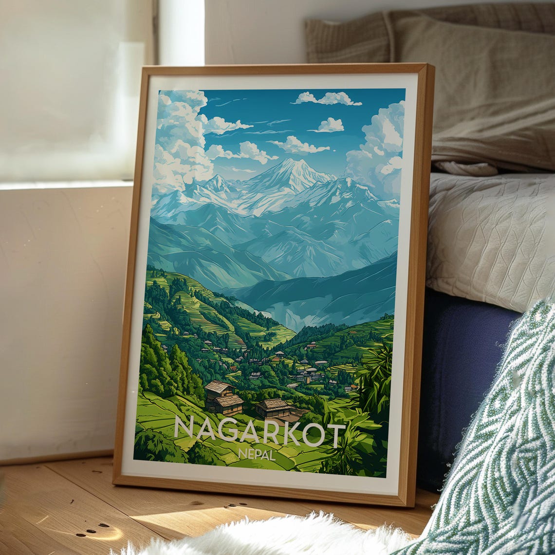 Nagarkot Nepal Himalayan Mountain Peak Village View Travel Poster - Image 3