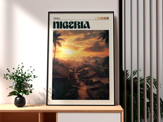 Nigeria Poster Print Lagos Travel Wall Art Africa African Wildlife City